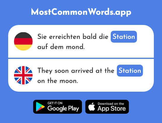 Station - Station, stop, stopover (Das 2562 Häufigste Wort In English)