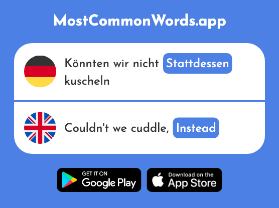 Stattdessen - Instead (Das 1660 Häufigste Wort In English)