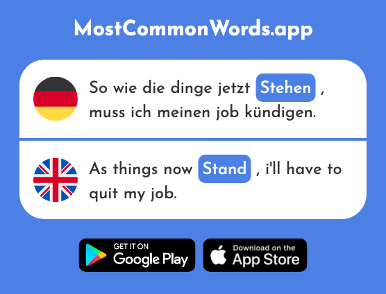 Stehen - Stand (Das 85 Häufigste Wort In English)