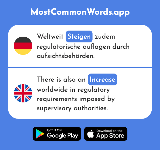 Steigen - Climb, increase (Das 321 Häufigste Wort In English)