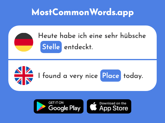 Stelle - Place (Das 344 Häufigste Wort In English)