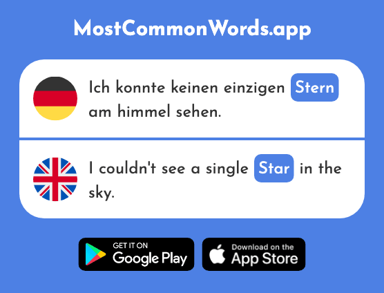 Stern - Star (Das 1677 Häufigste Wort In English)