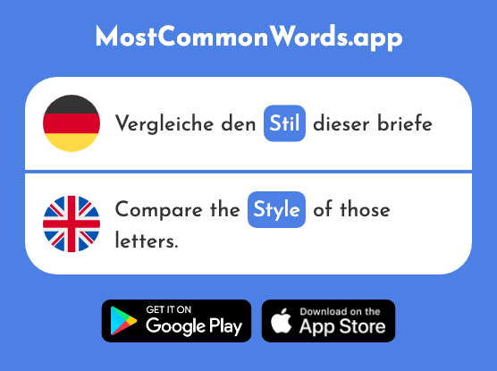 Stil - Style (Das 2422 Häufigste Wort In English)