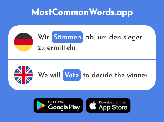 Stimmen - Be correct, vote, tune (Das 490 Häufigste Wort In English)
