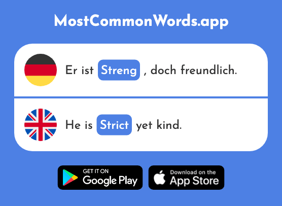 Streng - Strict (Das 1375 Häufigste Wort In English)