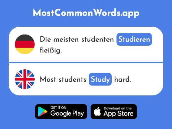 Studieren - Study (Das 600 Häufigste Wort In English)
