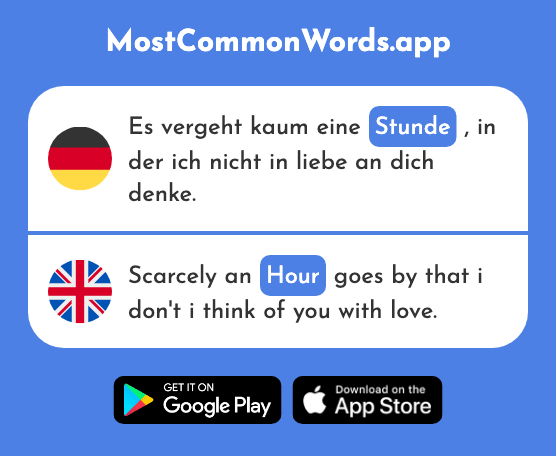 Stunde - Hour (Das 276 Häufigste Wort In English)