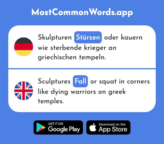 Stürzen - Fall, stumble (Das 1624 Häufigste Wort In English)
