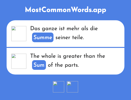 Summe - Sum (Das 1114 Häufigste Wort In English)