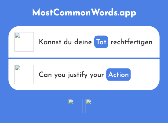 Tat - Deed, action (Das 1178 Häufigste Wort In English)