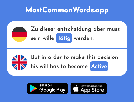 Tätig - Active (Das 2006 Häufigste Wort In English)