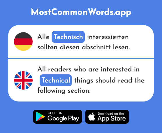 Technisch - Technical (Das 656 Häufigste Wort In English)