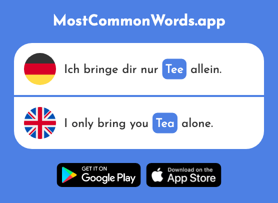 Tee - Tea (Das 2617 Häufigste Wort In English)