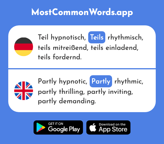 Teils - Partly (Das 2693 Häufigste Wort In English)