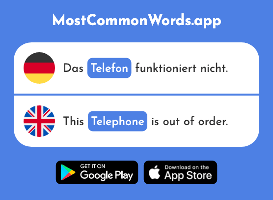 Telefon - Telephone (Das 1595 Häufigste Wort In English)