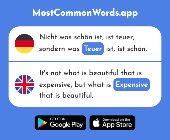 Teuer - Expensive (Das 950 Häufigste Wort In English)