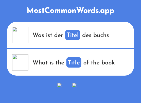 Titel - Title (Das 1011 Häufigste Wort In English)
