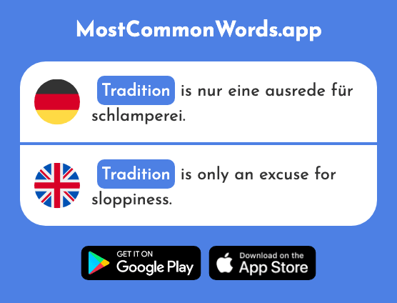 Tradition - Tradition (Das 1650 Häufigste Wort In English)