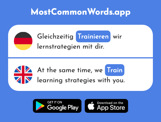 Trainieren - Train, coach (Das 2255 Häufigste Wort In English)