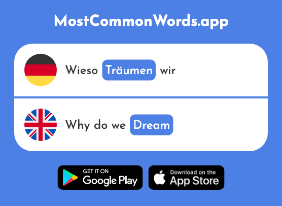 Träumen - Dream (Das 1793 Häufigste Wort In English)