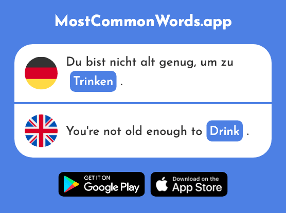Trinken - Drink (Das 634 Häufigste Wort In English)