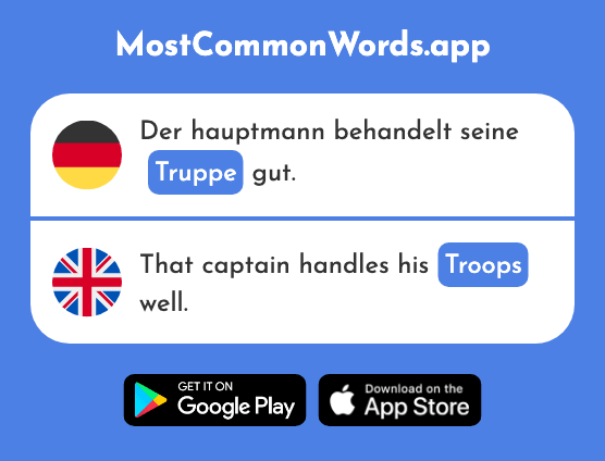 Truppe - Troops, unit (Das 2843 Häufigste Wort In English)