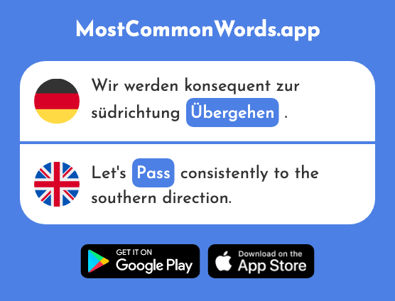 Übergehen - Pass, ignore, skip (Das 2705 Häufigste Wort In English)