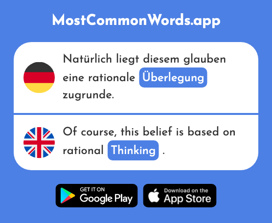 Überlegung - Thought, thinking (Das 2187 Häufigste Wort In English)