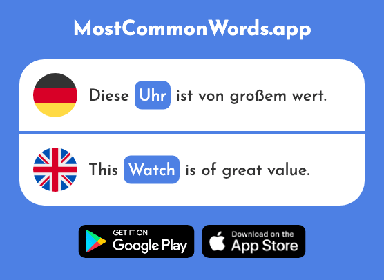 Uhr - Clock, watch, o’clock (Das 348 Häufigste Wort In English)