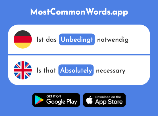 Unbedingt - Absolutely (Das 898 Häufigste Wort In English)