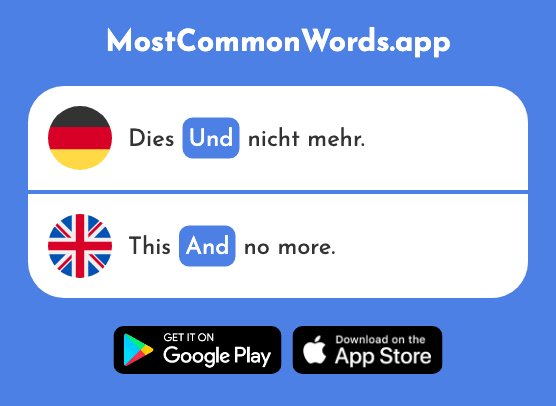 Und - And (Das 2 Häufigste Wort In English)