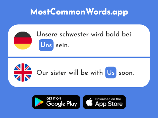 Uns - Us, we (Das 75 Häufigste Wort In English)