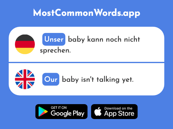 Unser - Our (Das 86 Häufigste Wort In English)