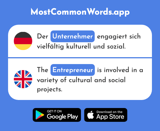 Unternehmer - Entrepreneur, employer (Das 2304 Häufigste Wort In English)
