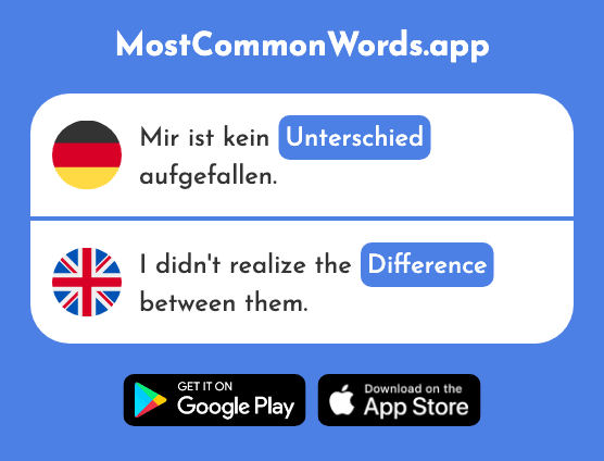 Unterschied - Difference (Das 632 Häufigste Wort In English)