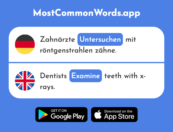 Untersuchen - Examine (Das 886 Häufigste Wort In English)