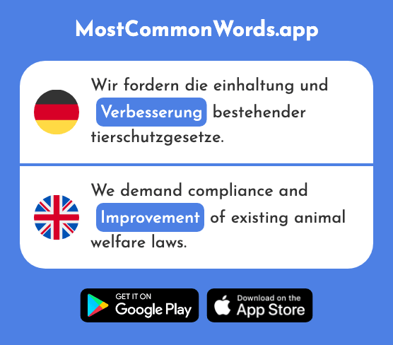 Verbesserung - Improvement (Das 2479 Häufigste Wort In English)