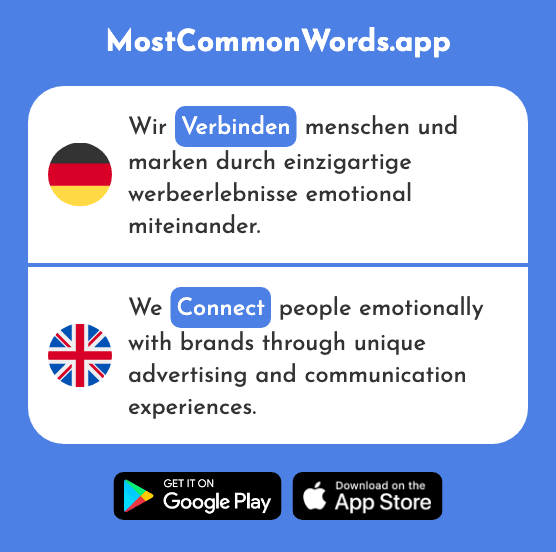 Verbinden - Connect, link, unite (Das 452 Häufigste Wort In English)