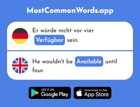 Verfügbar - Available (Das 2544 Häufigste Wort In English)