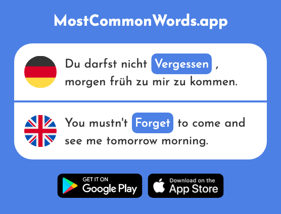 Vergessen - Forget (Das 584 Häufigste Wort In English)