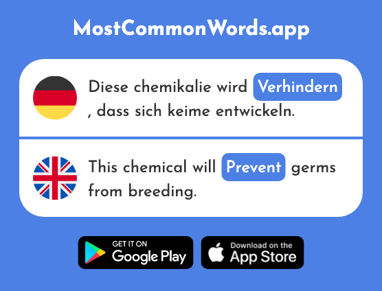 Verhindern - Prevent (Das 939 Häufigste Wort In English)