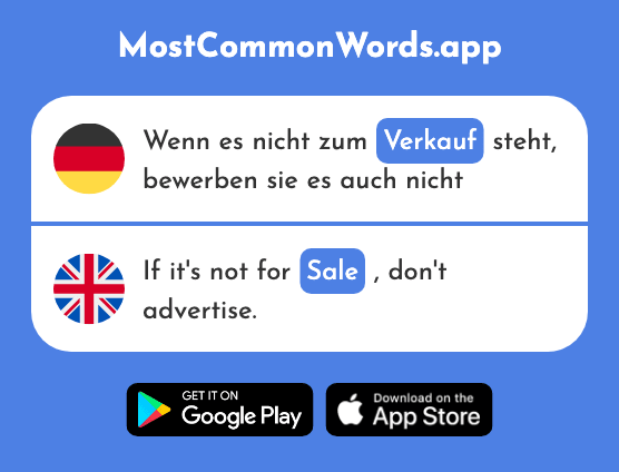 Verkauf - Sale (Das 2148 Häufigste Wort In English)