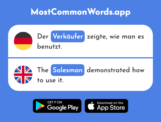 Verkäufer - Salesman, seller (Das 2374 Häufigste Wort In English)