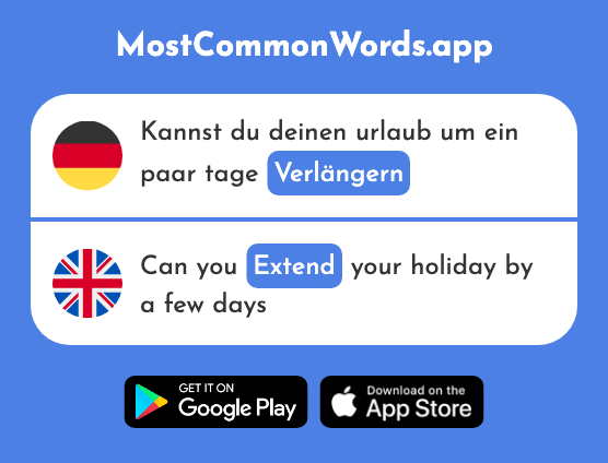 Verlängern - Lengthen, extend (Das 2741 Häufigste Wort In English)