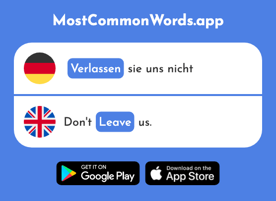 Verlassen - Leave (Das 450 Häufigste Wort In English)