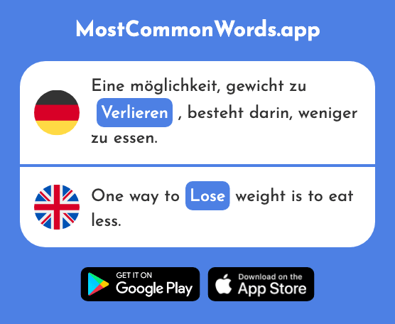 Verlieren - Lose (Das 313 Häufigste Wort In English)