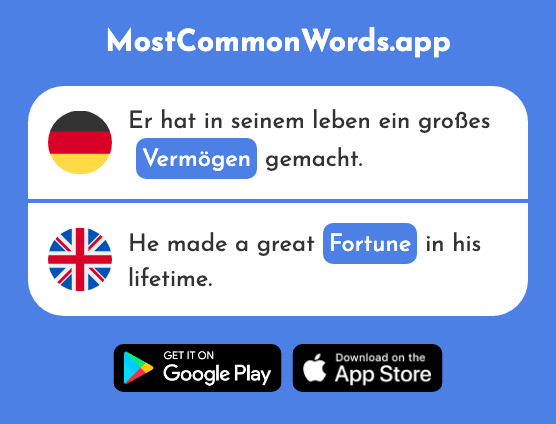 Vermögen - Assets, fortune, ability (Das 2244 Häufigste Wort In English)