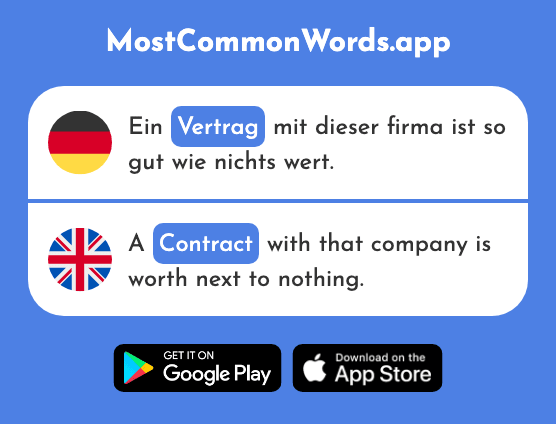 Vertrag - Contract (Das 969 Häufigste Wort In English)
