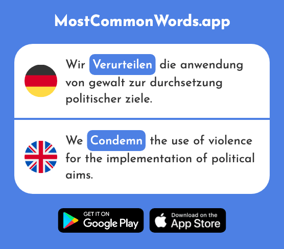 Verurteilen - Condemn (Das 2262 Häufigste Wort In English)