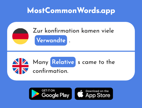 Verwandte - Relative (Das 2849 Häufigste Wort In English)